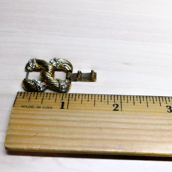 Camrose & Kross Textured Gold Tone Loop Bracelet With Swarovski Crystals - Picture 9 of 9